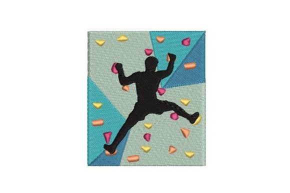 Man Bouldering Embroidery Review for Apparel
